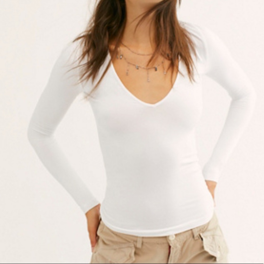 Free People Intimately Seamless Solid Deep V